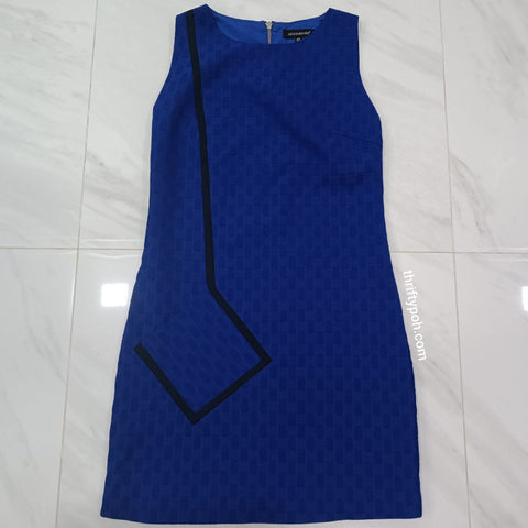 MoonRiver Sea Blue Embroidery Pattern Sleeveless Dress
